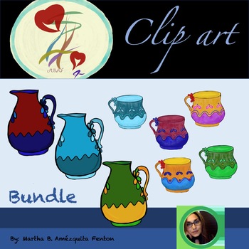 Preview of Jarras y carritos de barro PNG-Clay pitchers and jugs bundle PNG