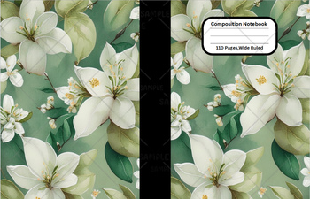 Preview of Jasmine #1 Flower Composition Notebook Cover For School,Home,Work, Clip Art
