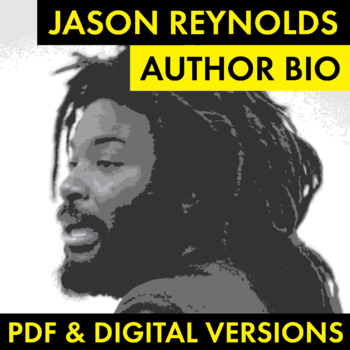 Preview of Jason Reynolds Author Study Worksheet, Author Bio, PDF & Google Drive, CCSS