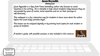 Preview of Jason Reynolds Webquest