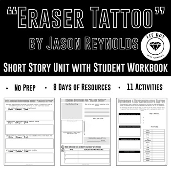Preview of Jason Reynolds's "Eraser Tattoo" Short Story Student Workbook No Prep Mini-Unit