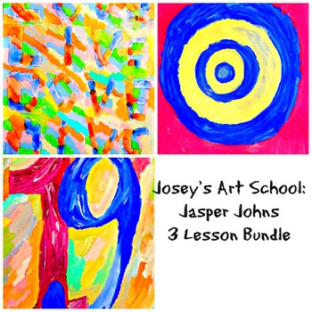 Preview of Jasper Johns Art 3 Lesson Bundle to K-4th Grade Art History Lesson and Project