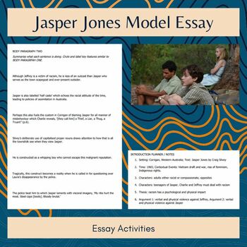 jasper jones practice essay questions