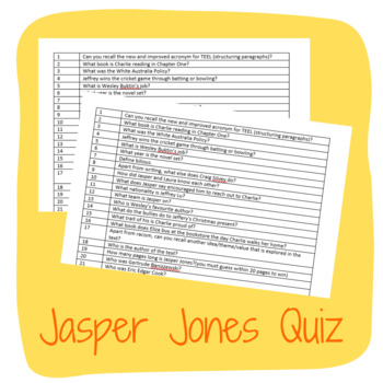 Preview of Jasper Jones- Quiz