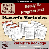 Ready To Program Java 3 Numeric Variables 3 Version Coding Activities/Assessment