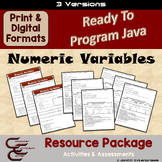 Java 3 Numeric Variables 3 Version Coding Activities & Ass
