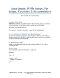 Java Loops Basics β Free Coding Worksheet (While Loops, For Loops, Counters)