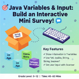 Java Programming Lesson Grades 9-12: Interactive Mini Survey Variables & Loops