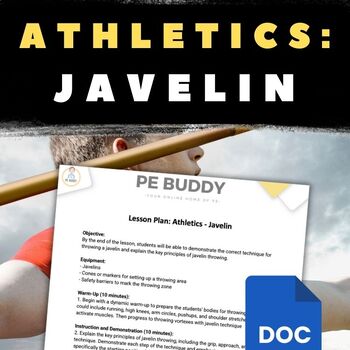 Preview of Javelin Lesson Plan | Athletics Resources for PE Teachers | Years 7-12