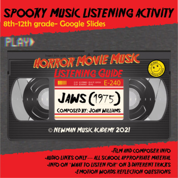 Preview of Jaws (1975): Horror Movie Music Listening Guide *GOOGLE SLIDES HALLOWEEN*