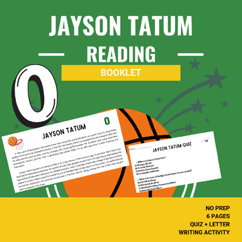 Preview of Jayson Tatum NBA Reading Booklet- Grades 4-8