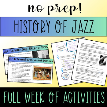 Preview of Jazz Dance History - High School Dance Unit on the History of Jazz with Projects