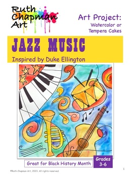 Preview of Jazz Music Inspired by Duke Ellington: Watercolor Art Lesson