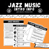 Jazz Music | Intro Printable Worksheet Activity