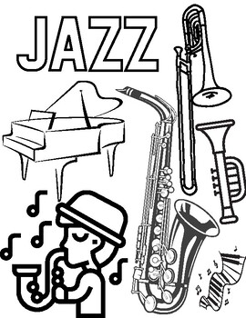 jazz instrument coloring pages
