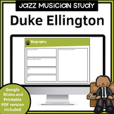 Jazz Musician Study for use with Google Slides | Duke Ellington