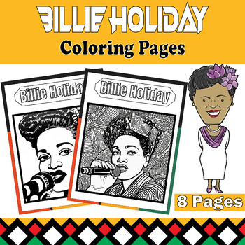 Preview of Jazz Up Black History Month with Billie Holiday Coloring Pages