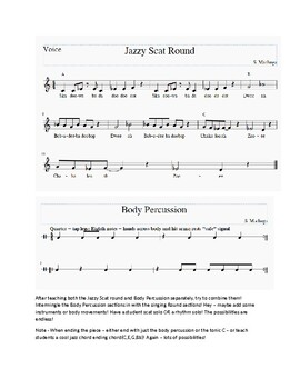Preview of Jazzy Scat Round with Body Extra Body Percussion Sheet