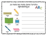 Je joue avec les mots - word work - alphabetical order French