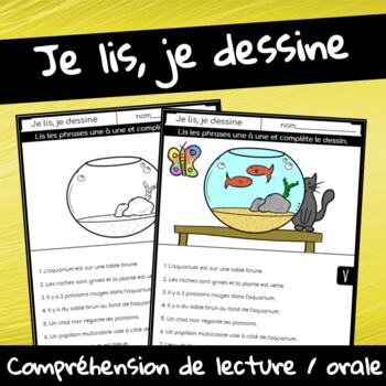 Preview of Je lis, je dessine French compréhension lecture / Reading comprehension français