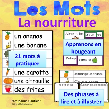 Preview of Je travaille mon vocabulaire: La nourriture {French Vocabulary Practice}