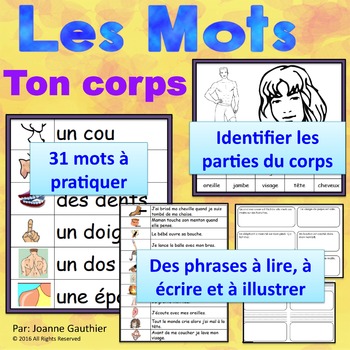 Preview of Les parties du corps: Je pratique mon vocabulaire {French Vocabulary Practice}