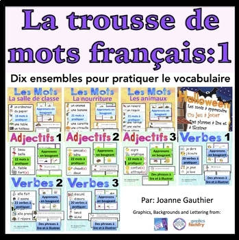 Preview of Je travaille mon vocabulaire: trousse 1 {French Vocabulary 1} Distance Learning