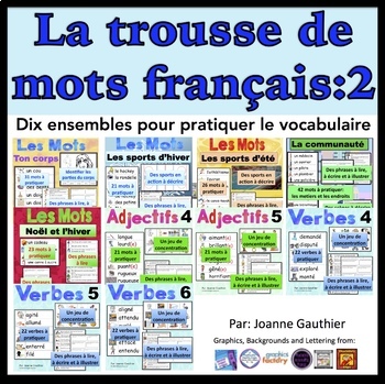 Preview of Je travaille mon vocabulaire: trousse 2 {French Vocabulary 2}