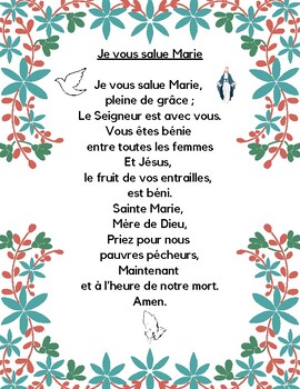 Preview of Je vous salue Marie Prière - Hail Mary Prayer in French