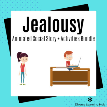Preview of Jealousy Animated Distance Learning Social Story/ Activity for Special Ed!