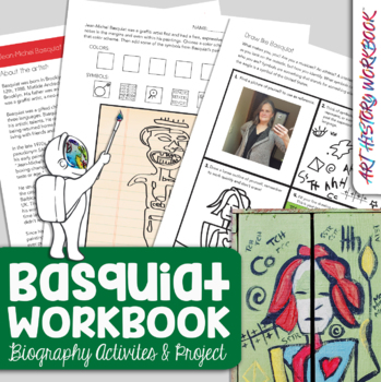 Preview of Jean-Michel Basquiat Art History Workbook-Biography  Middle, High School Art