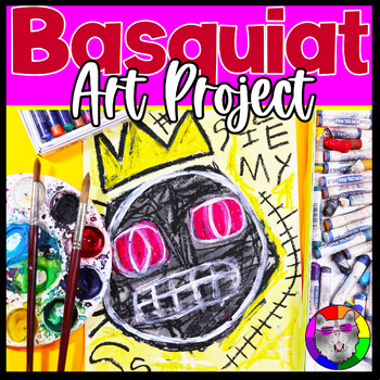 Preview of Jean-Michel Basquiat Art Lesson, Smiley Face Artwork, Kindergarten to Grade 3