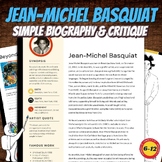 Jean-Michel Basquiat Biography Sheet, Critique, Coloring, 