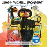 Jean-Michel Basquiat MIXED MEDIA and SCRATCH ART Lesson for KIDS