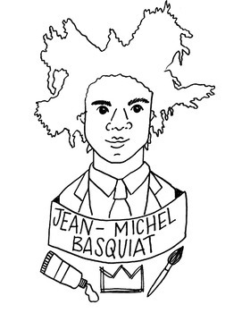 Download Jean-Michel Basquiat Printable Coloring Sheet/Coloring Page by KDCurbie