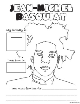 Preview of Jean Michel Basquiat Worksheets (4 Pages)