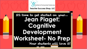 Preview of Jean Piaget: Cognitive Development Worksheet No Prep