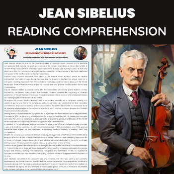 Preview of Jean Sibelius Reading Comprehension | Late Romantic/Modern Music Composer