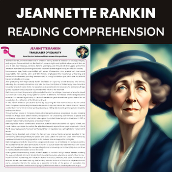 Preview of Jeannette Rankin for Womens History Month | Activism and Women's suffrage