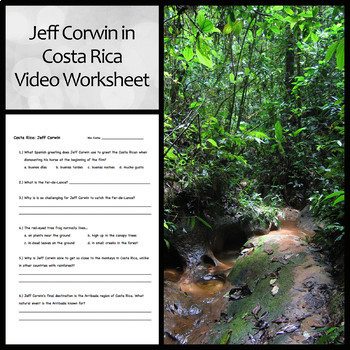 Preview of Jeff Corwin in Costa Rica Video Worksheet