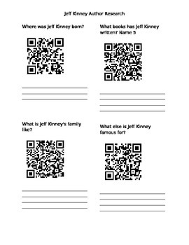 Preview of Jeff Kinney QR code Research