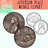 Jefferson Peace Medals Clipart - Color and Black and White