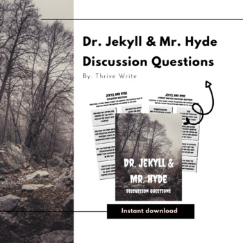 Preview of Jekyll and Hyde Discussion Cards (4 pages, 32 discussion topics)