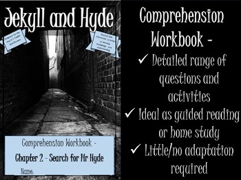 Preview of Jekyll and Hyde Printable Reading Comprehension Workbook. Chapter 2.