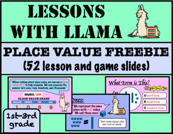 Preview of FREEBIE: Lessons with Llama: Place Value PowerPoint Lesson