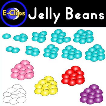 Preview of Jelly Bean Clipart Count to 10 Easter Spring Break Math Addition Subtraction Add