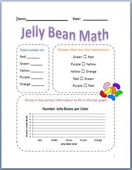 Preview of Jelly Bean Math - Easter Themed Math Worksheet