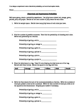 Preview of Jelly Bean Probability Experiment
