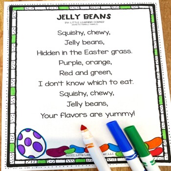 Preview of Jelly Beans Easter poem for kids