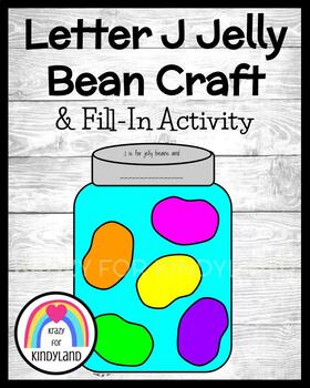 Preview of Jelly Beans Letter J Alphabet Craft - Beginning Sounds - Phonemic Awareness